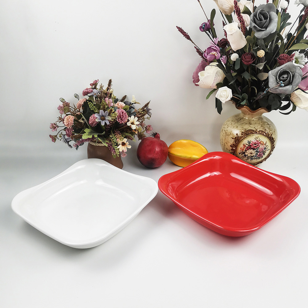 Bán buôn Dĩa ăn tối tại nhà hàng Đĩa vuông Melamine trắng hoặc đỏ
