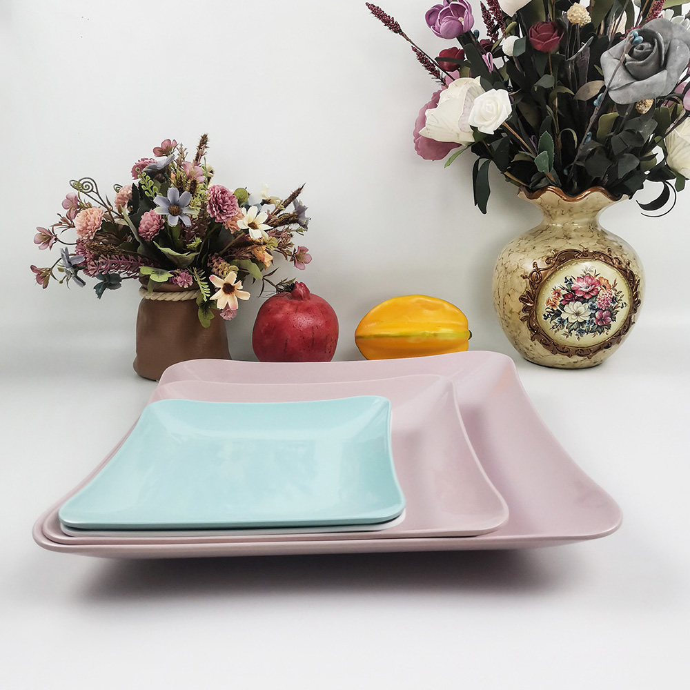 Đĩa ăn Melamine hình vuông không thể phá vỡ cho nhà hàng