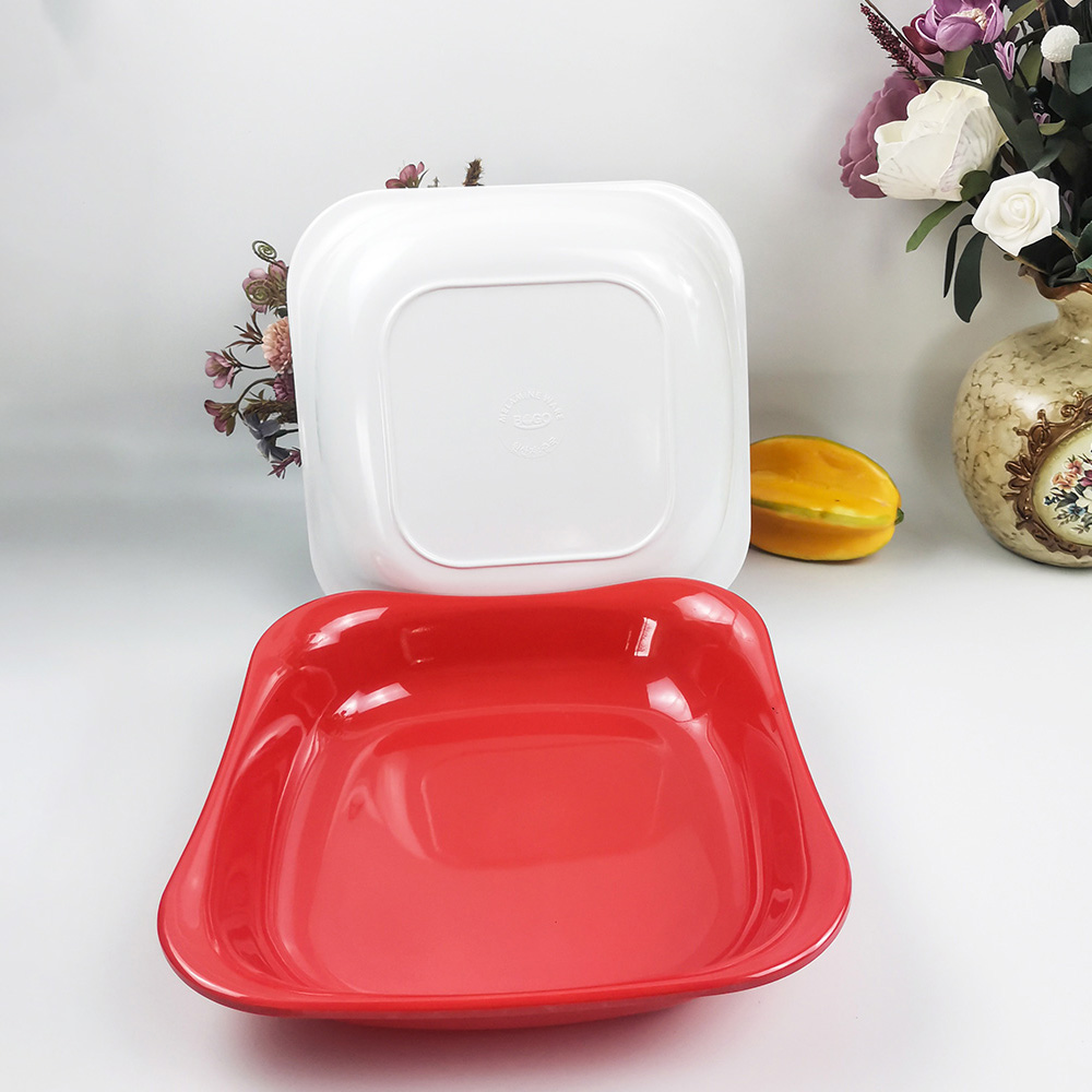 Bán buôn Dĩa ăn tối tại nhà hàng Đĩa vuông Melamine trắng hoặc đỏ
