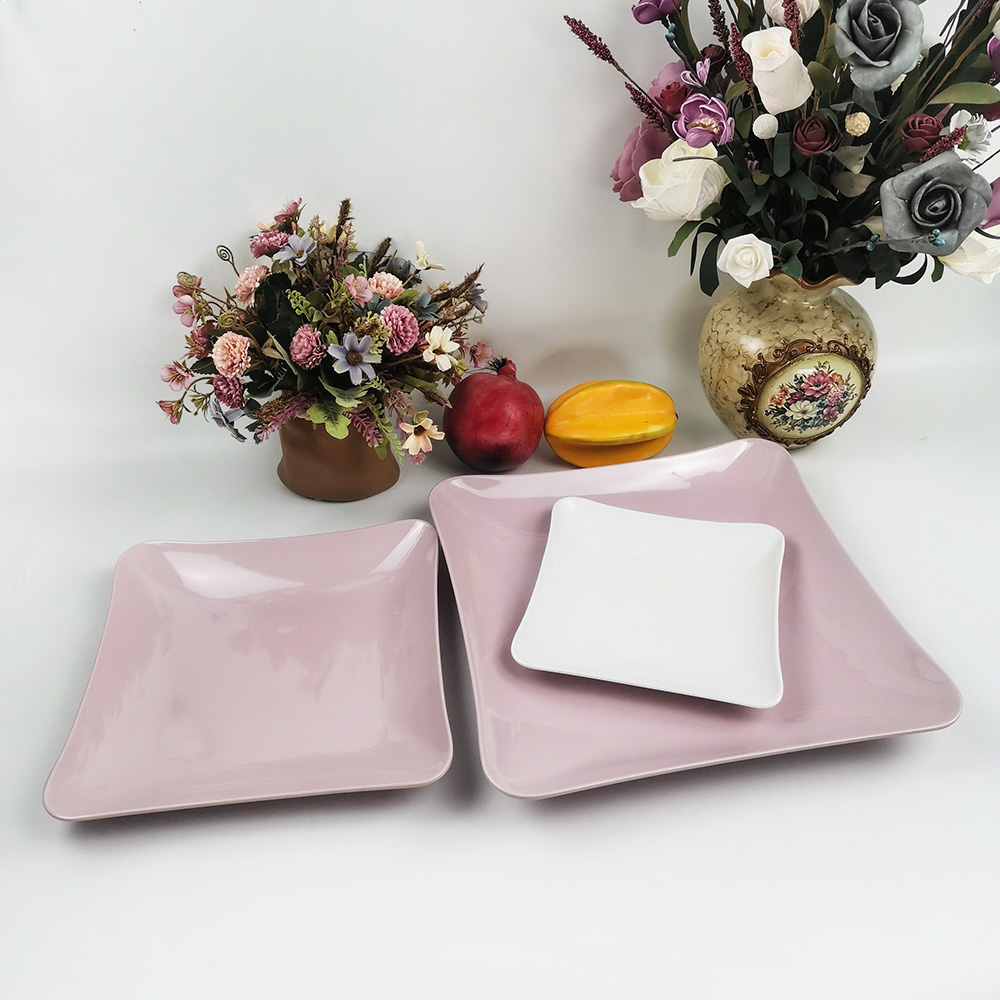 Đĩa ăn Melamine hình vuông không thể phá vỡ cho nhà hàng