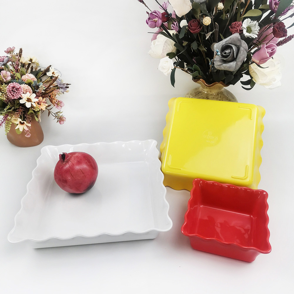 Thiết kế độc đáo nhà bếp hình vuông gợn sóng bát salad trái cây