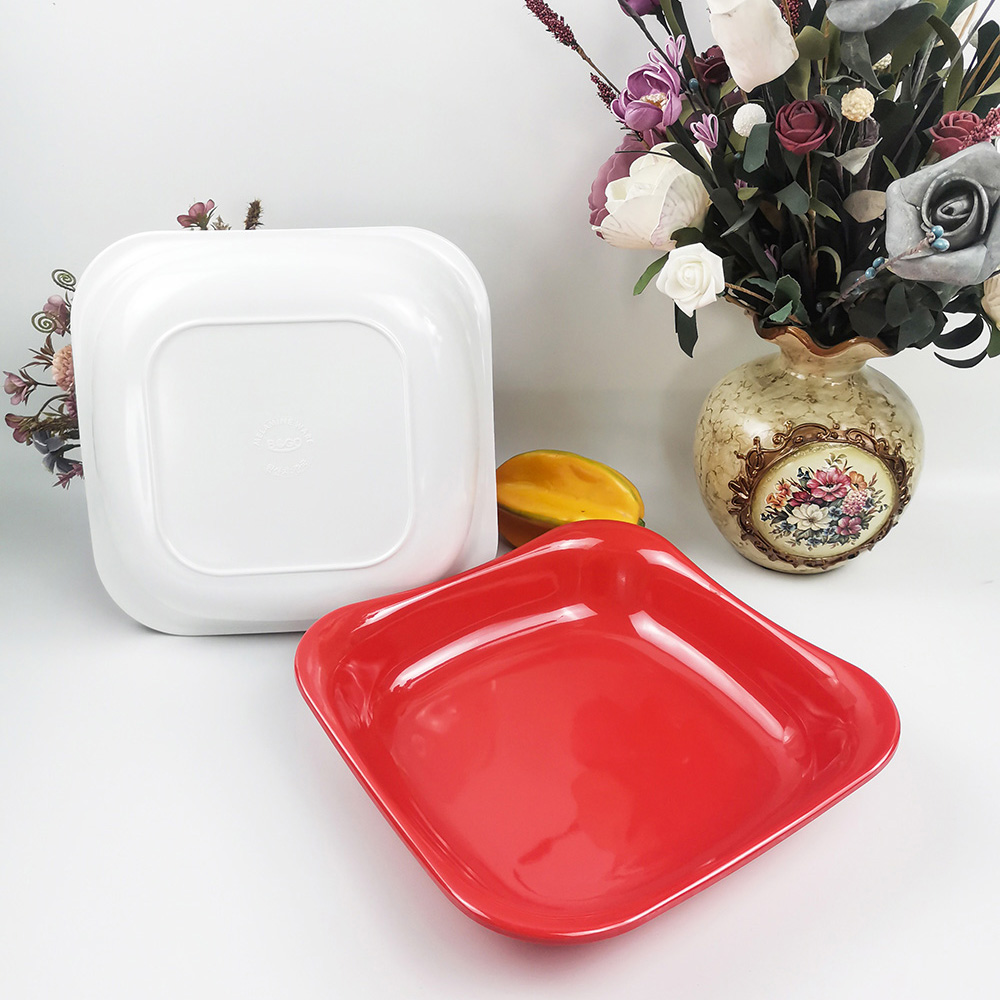 Bán buôn Dĩa ăn tối tại nhà hàng Đĩa vuông Melamine trắng hoặc đỏ