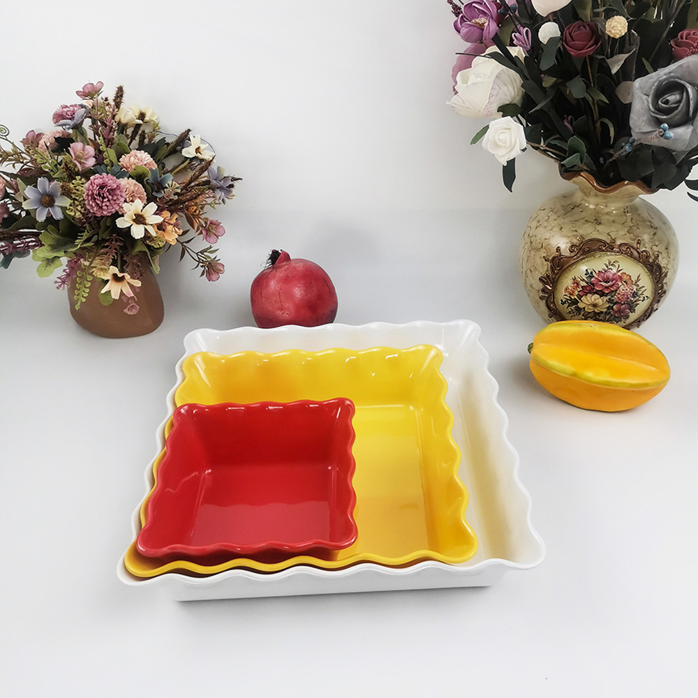 Thiết kế độc đáo nhà bếp hình vuông gợn sóng bát salad trái cây