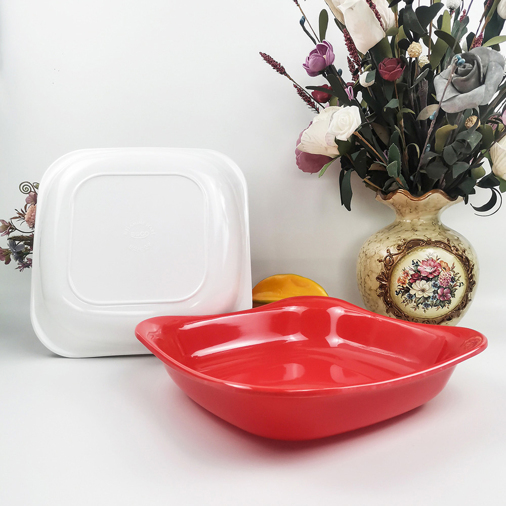 Bán buôn Dĩa ăn tối tại nhà hàng Đĩa vuông Melamine trắng hoặc đỏ
