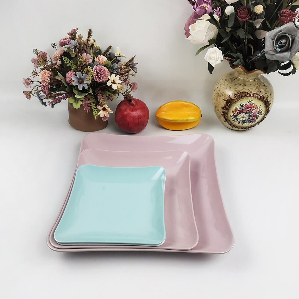 Đĩa ăn Melamine hình vuông không thể phá vỡ cho nhà hàng